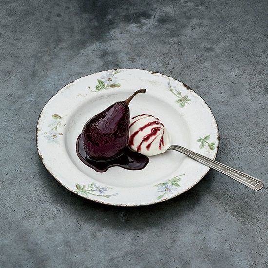 Beet-and-Wine-Infused Poached Pears