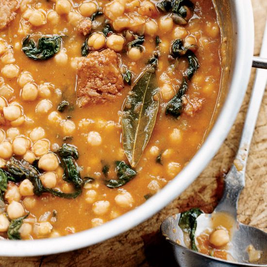 Chickpea Stew with Spinach and Chorizo