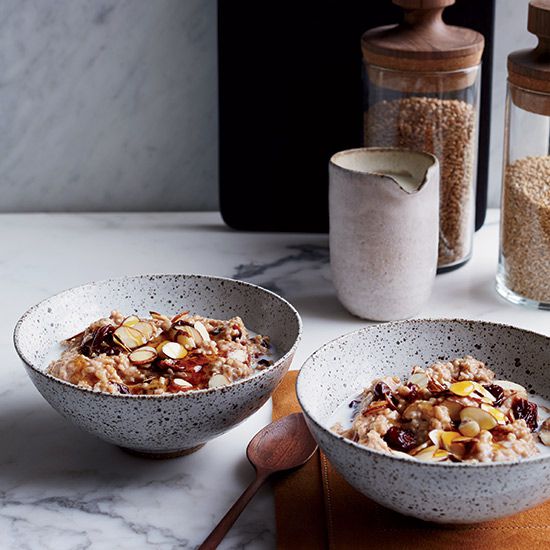 Creamy Steel-Cut Oats with Dried Cherries and Almonds