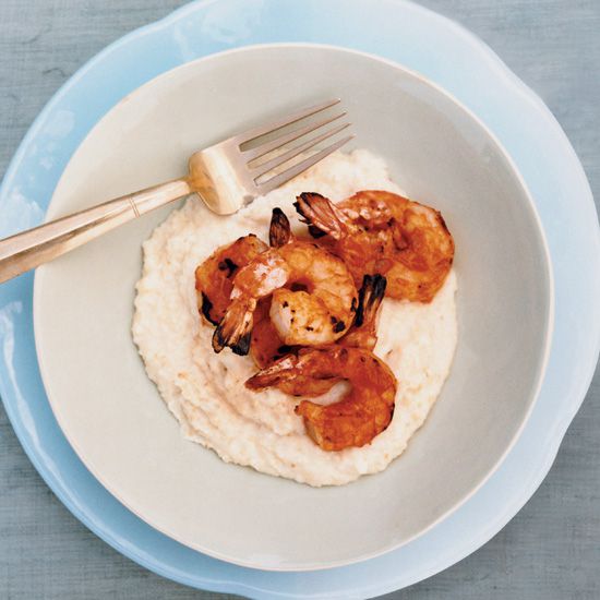 Barbecued Spiced Shrimp with Tomato Salad