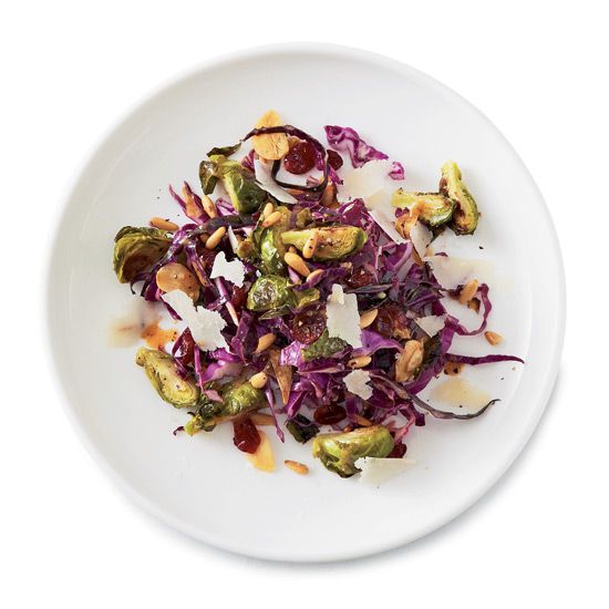 Roasted Brussels Sprouts with Cabbage and Pine Nuts. Photo &copy; Kate Mathis