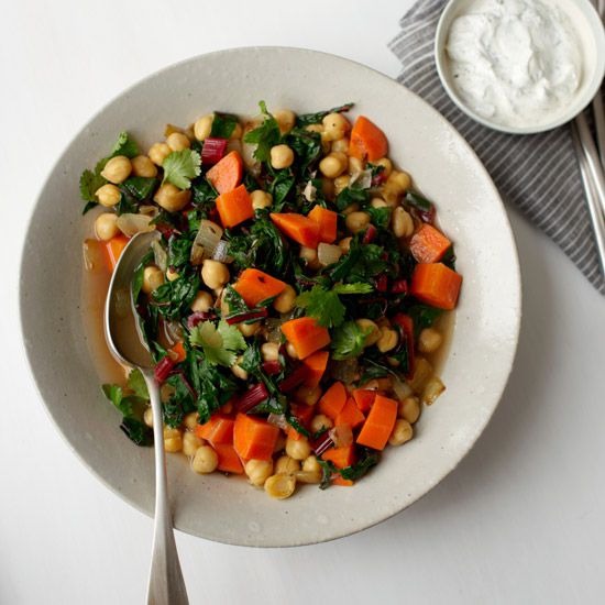 Caraway-Spiced Chickpea Stew with Mint Yogurt