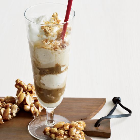 Vietnamese Coffee Sundaes with Crushed Peanut Brittle