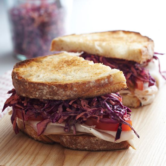 Smoked Turkey and Slaw on Country Toast