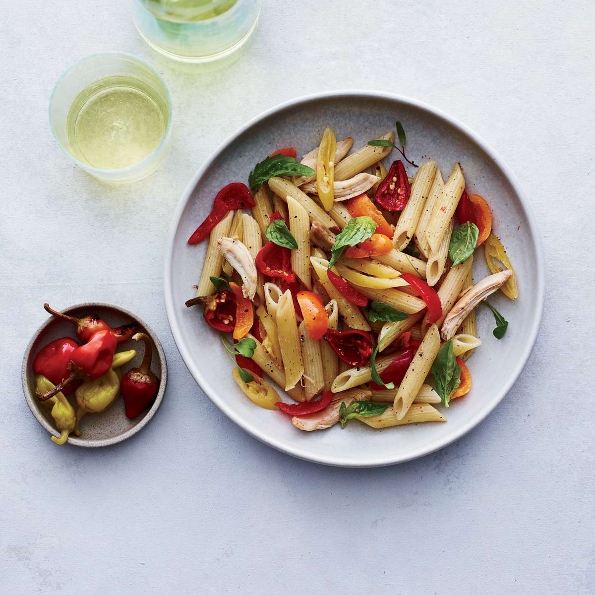 Penne with Chicken and Pickled Peppers