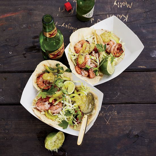 Shrimp Tacos with Tomatillo Salsa