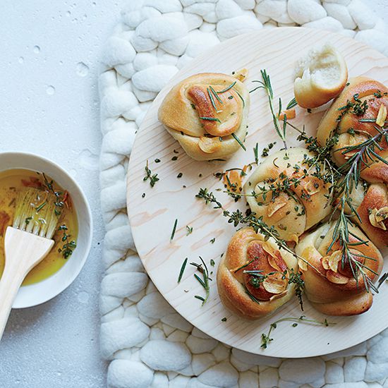 Garlic Knots with Frizzled Herbs