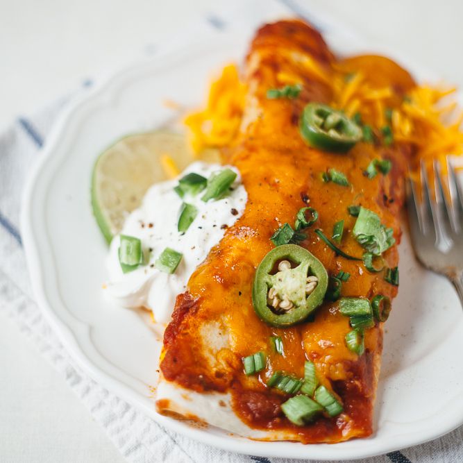 Garlic Chicken Enchiladas with Green Onions and Black Beans 