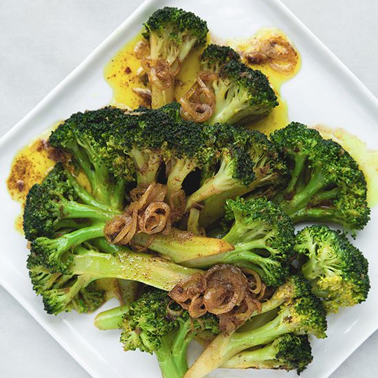 Curried Brown Butter Broccoli and Shallots