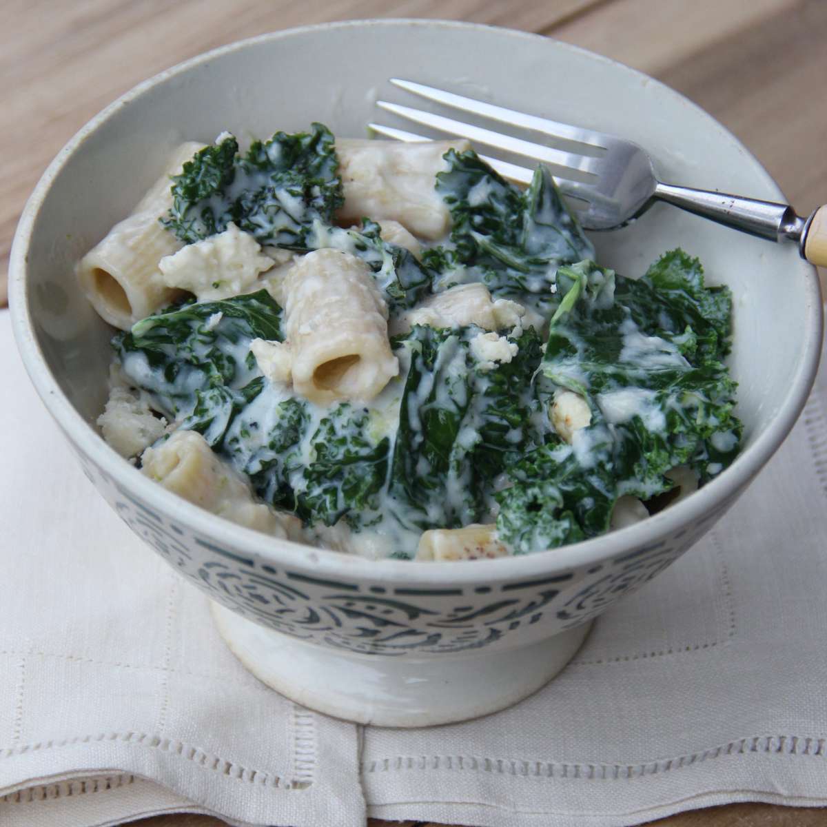 Penne with Kale and Feta Cheese