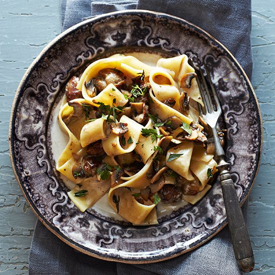 Pappardelle with Chicken Livers and Mushrooms