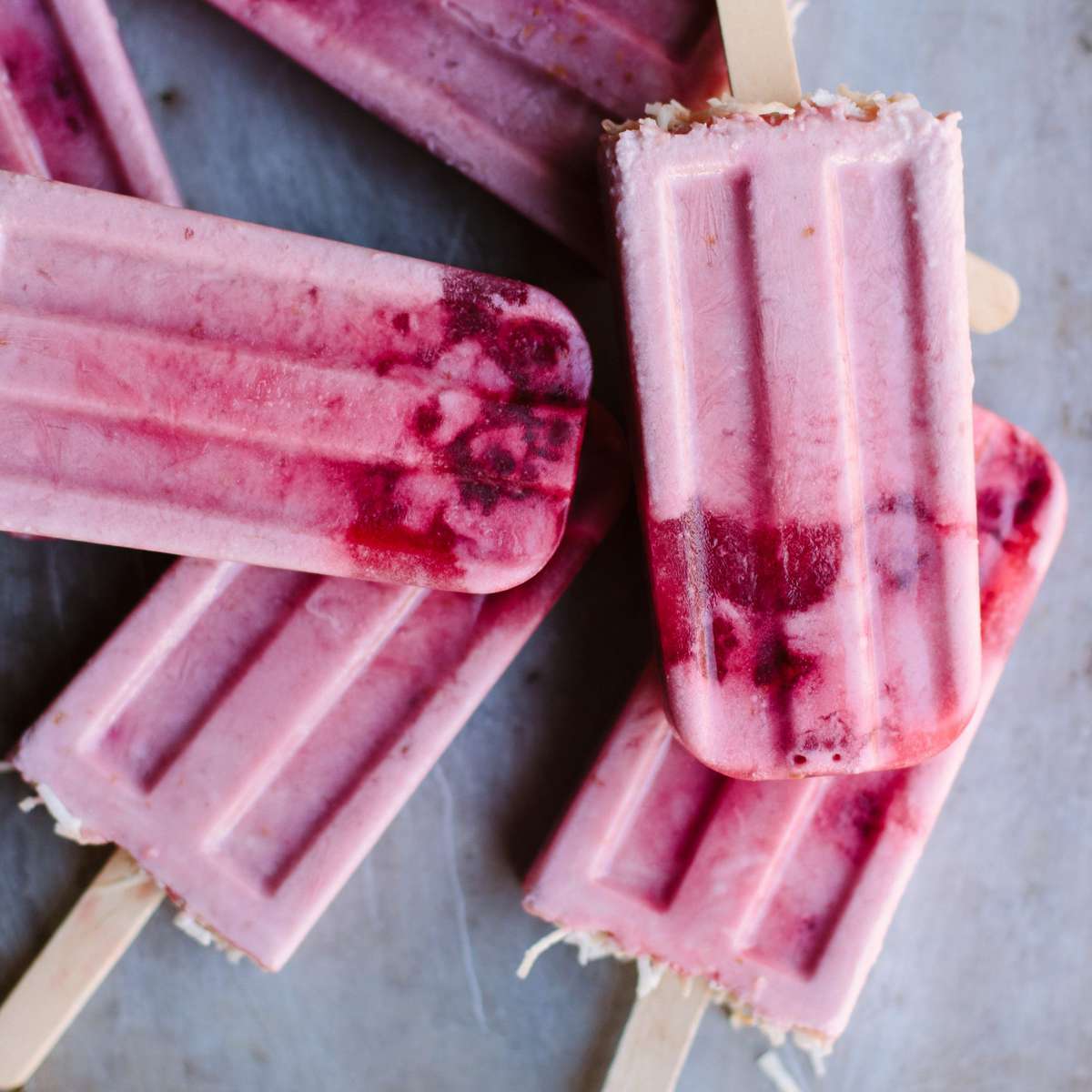 Raspberry, Lime and Toasted Coconut Pops 