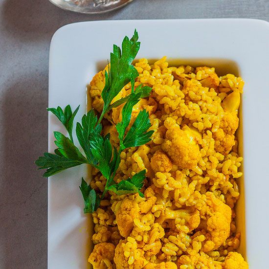 Curried Brown Rice with Roasted Cauliflower