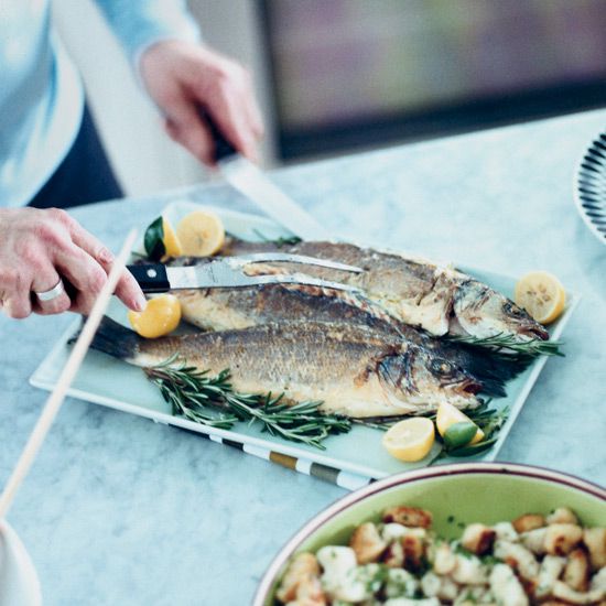Roasted Branzino with Caper Butter