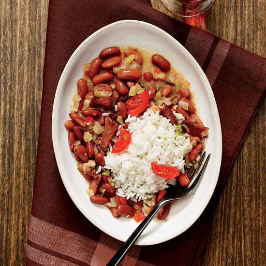 New Orleans Red Beans and Rice with Pickled Peppers