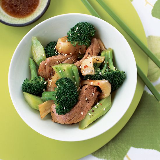 Spicy Beef and Broccoli Salad with Kimchi