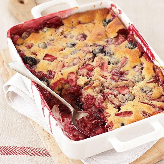 Mixed Berry Spoon Cake