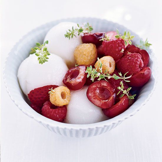 Lemon-Thyme Sorbet with Summer Berries