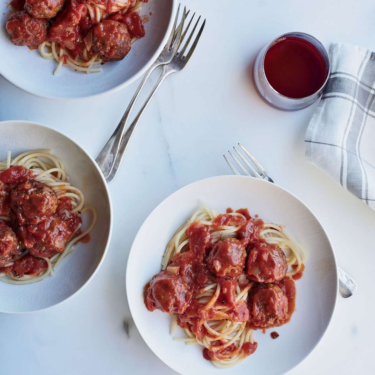 Spaghetti with Veal Meatballs by Andrew Zimmern
