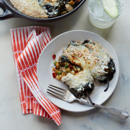 Vegetable Chiles Rellenos with Walnut Sauce