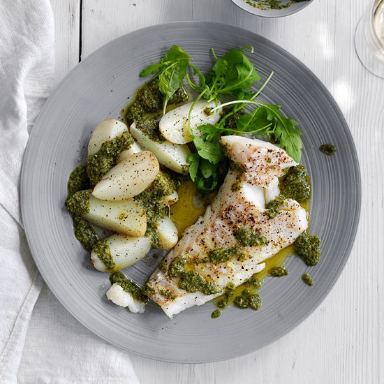 Catfish and Potatoes with Salsa Verde