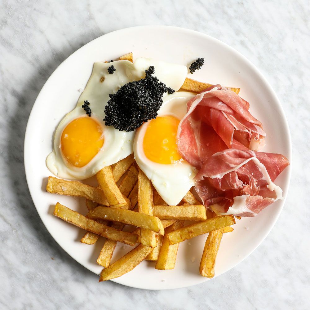 Fried Eggs with Jam&oacute;n and Caviar