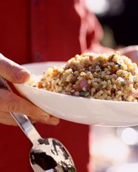 Fregola with Grilled Red Onions and Pine Nuts