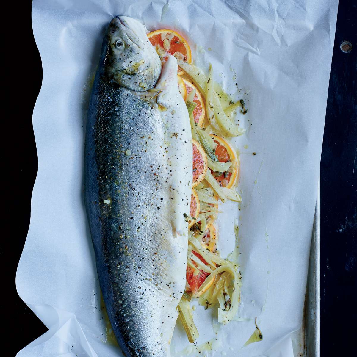 Whole Baked Trout with Fennel and Orange
