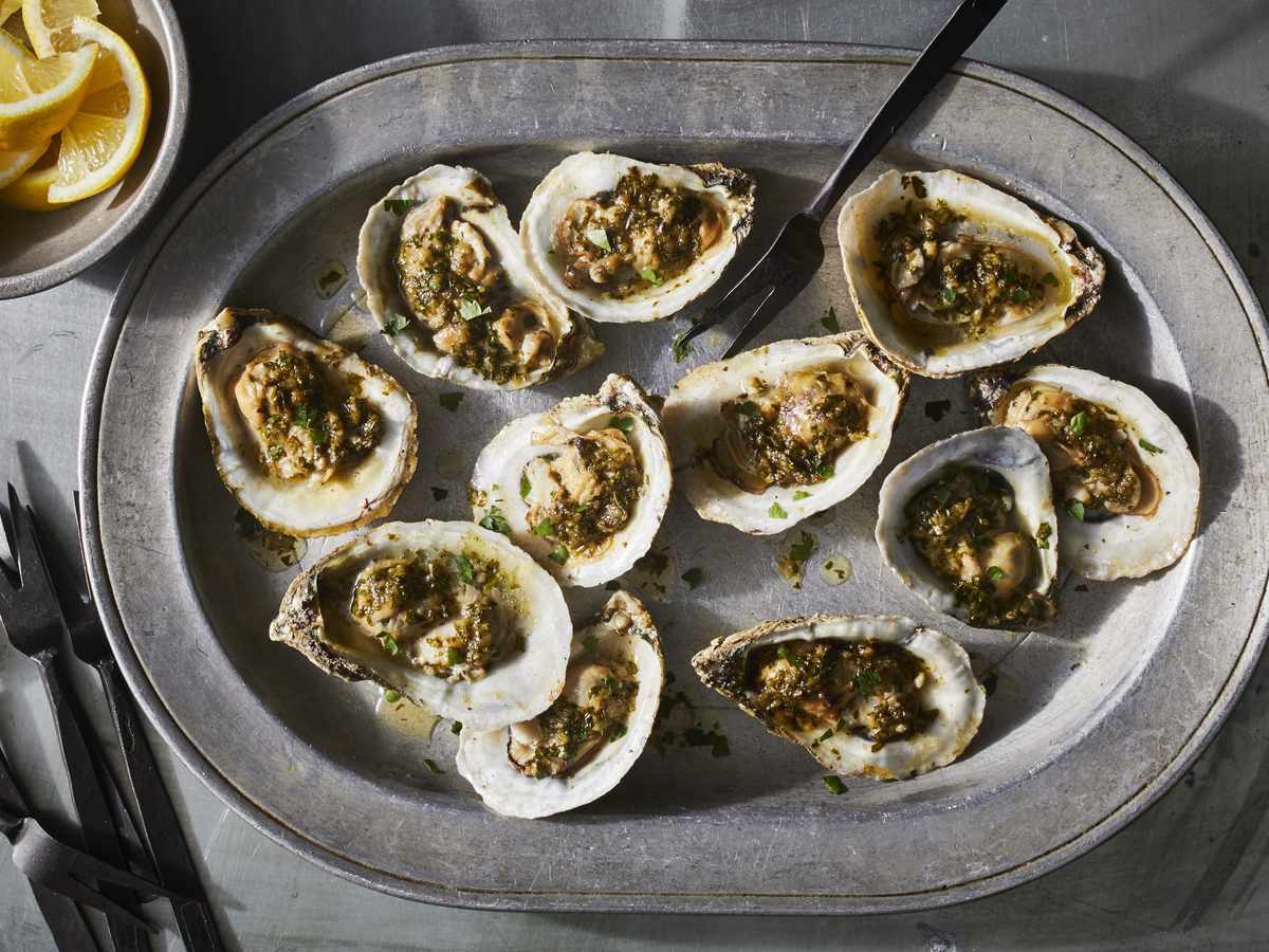 barely grilled oysters