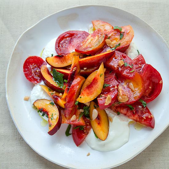 Heirloom Tomato and Nectarine Salad with Whipped Feta