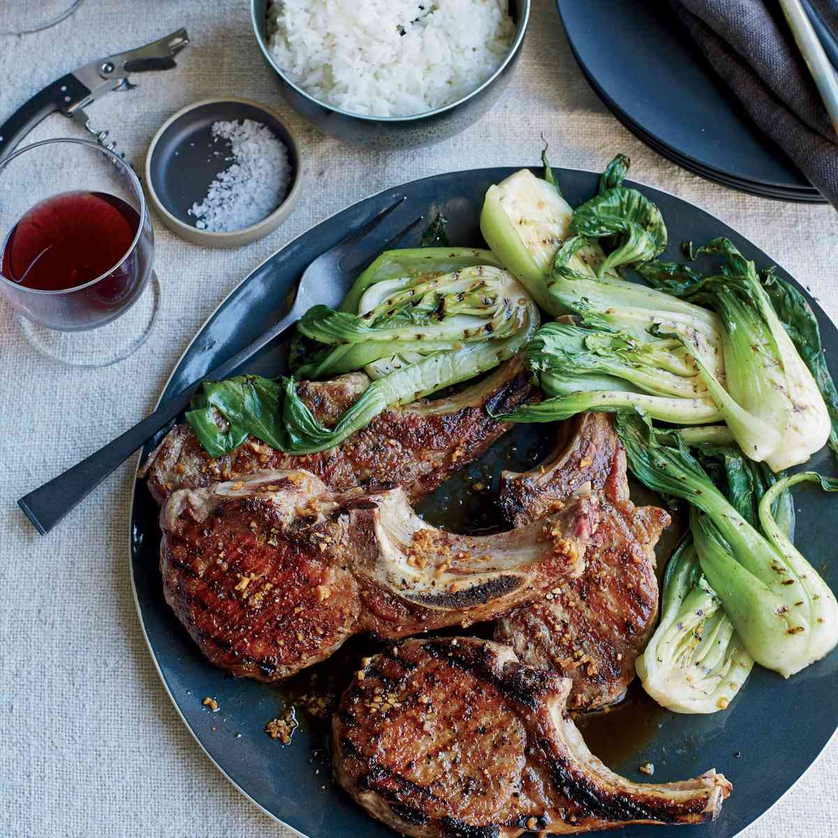 Grilled Pork Chops with Ginger Sauce