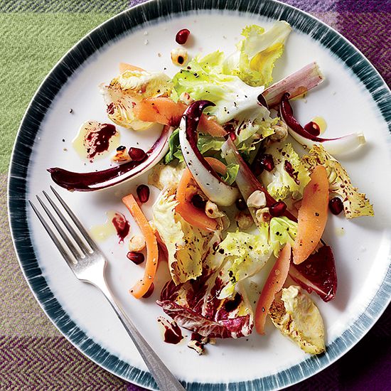 Chicory Salad with Pickled Quince and Pomegranate