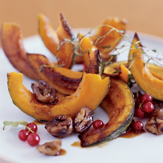 Roasted Squash with Chestnuts and Pomegranate