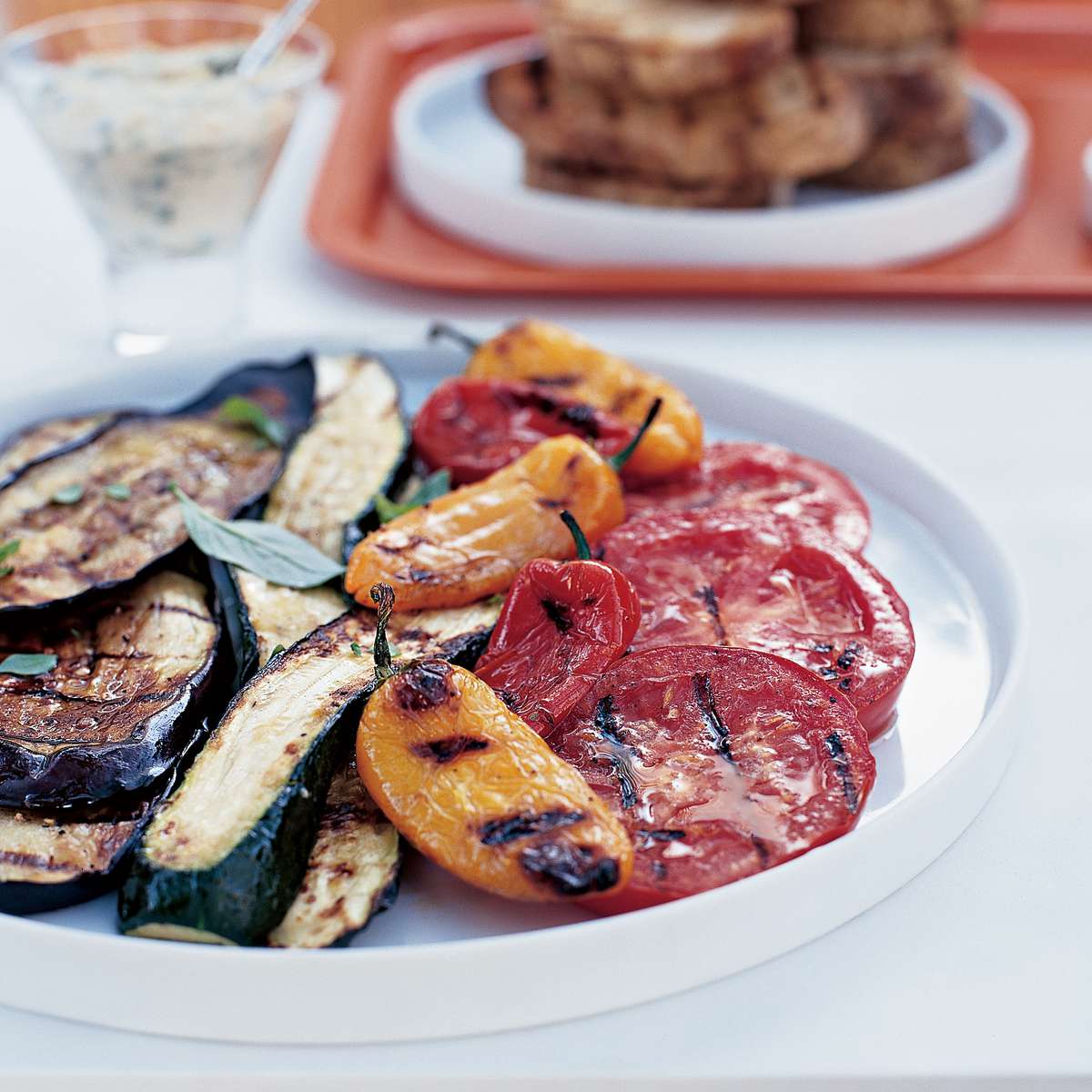 Grilled Antipasto with Garlicky Bean Dip 