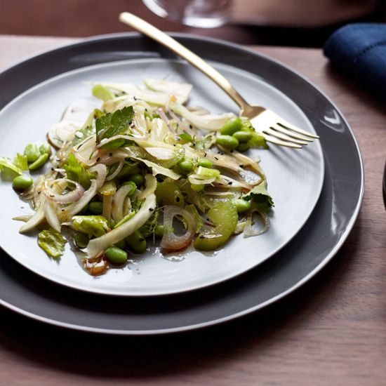 Edamame, Celery and Fennel Salad with Candied Lemon