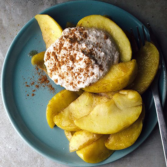 Stewed Apples with Chai-Spiced Cashew Cream