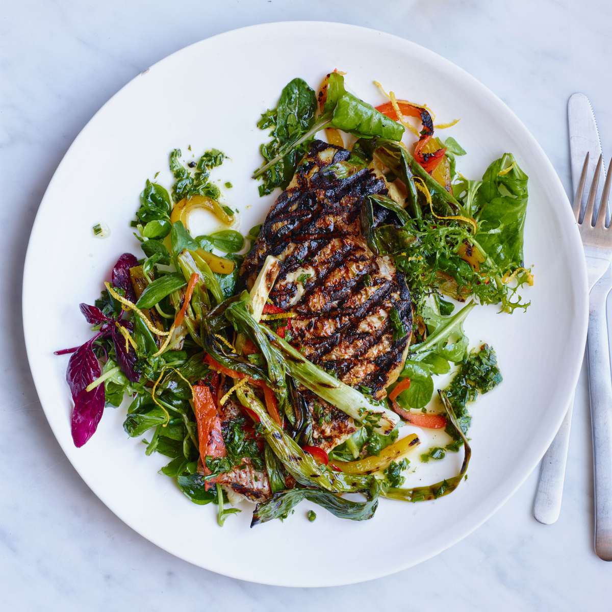 Grilled Snapper with Four-Herb Gremolata