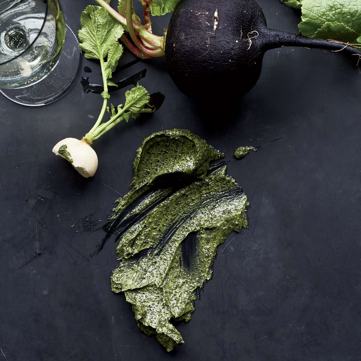Radishes with Seaweed-Matcha Butter