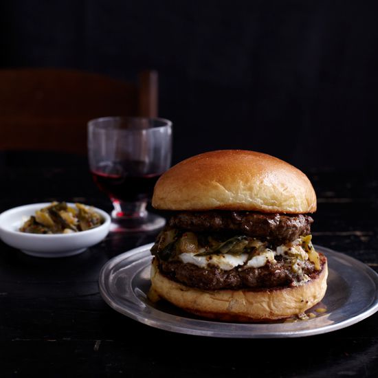 Double-Decker Burgers with Goat Cheese