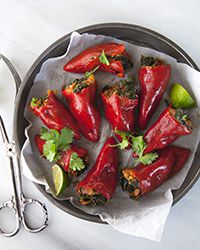 Kale and Chorizo-Stuffed Piquillo Peppers