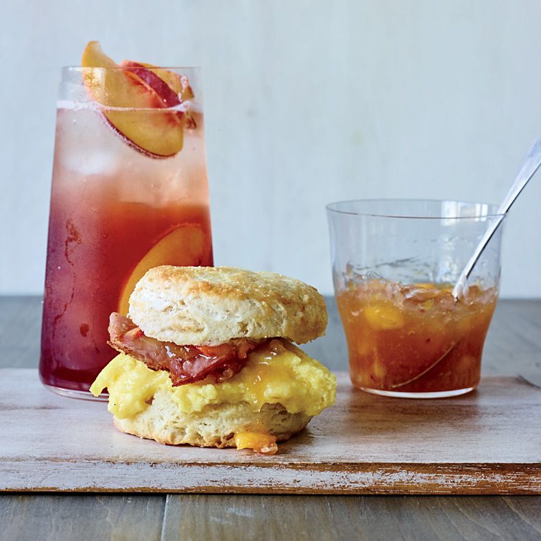 Biscuit Breakfast Sandwiches with Peach Ginger Jam