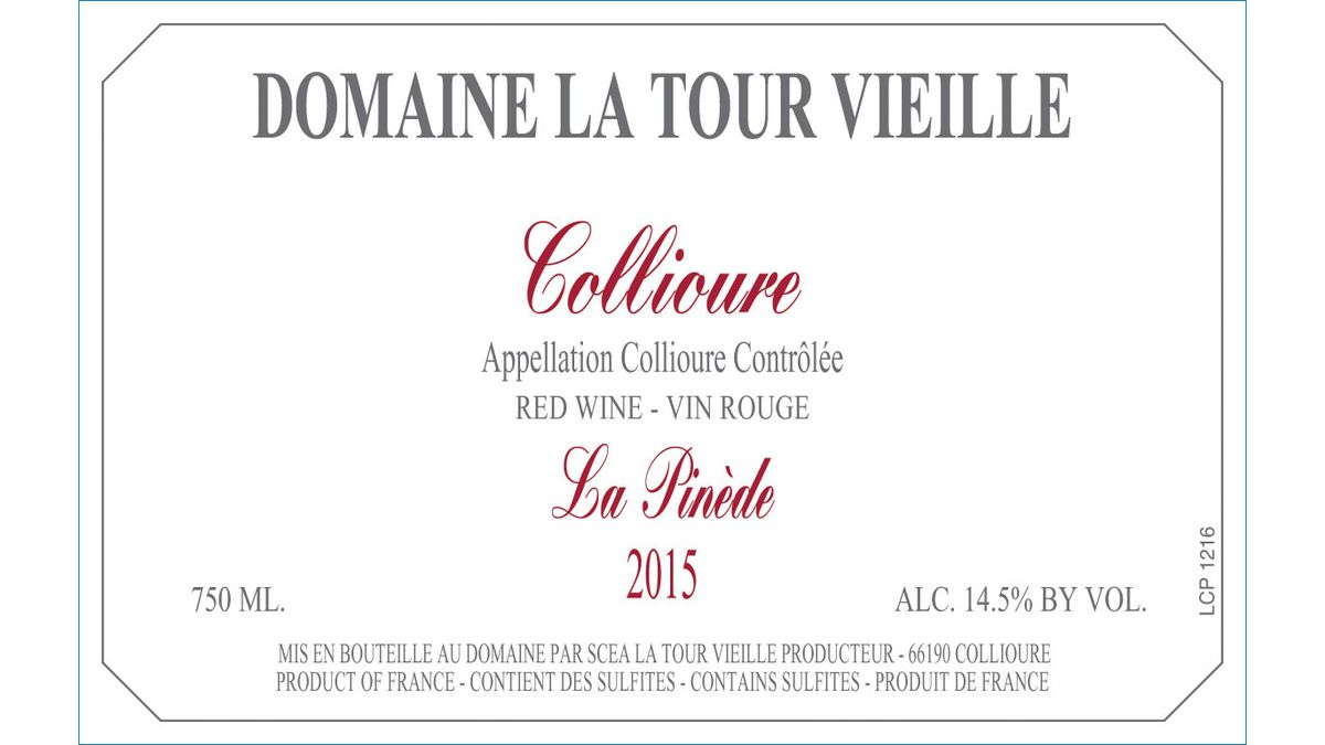 2015 Domaine La Tour Vieille Collioure La Pinede ($25)