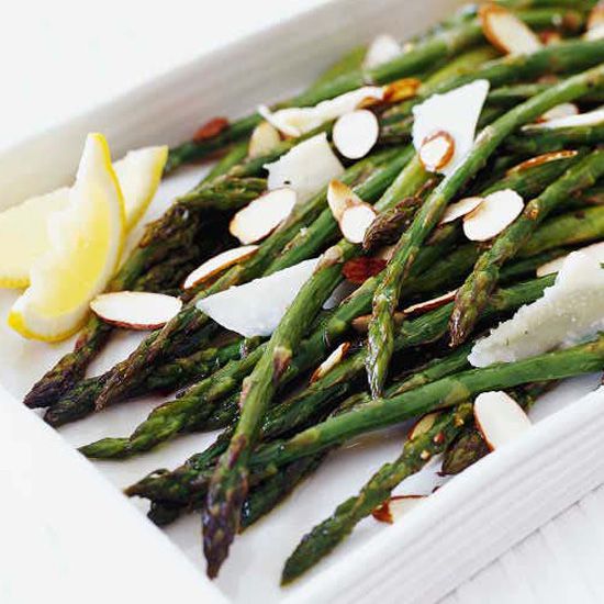 Roasted Asparagus with Almonds and Asiago