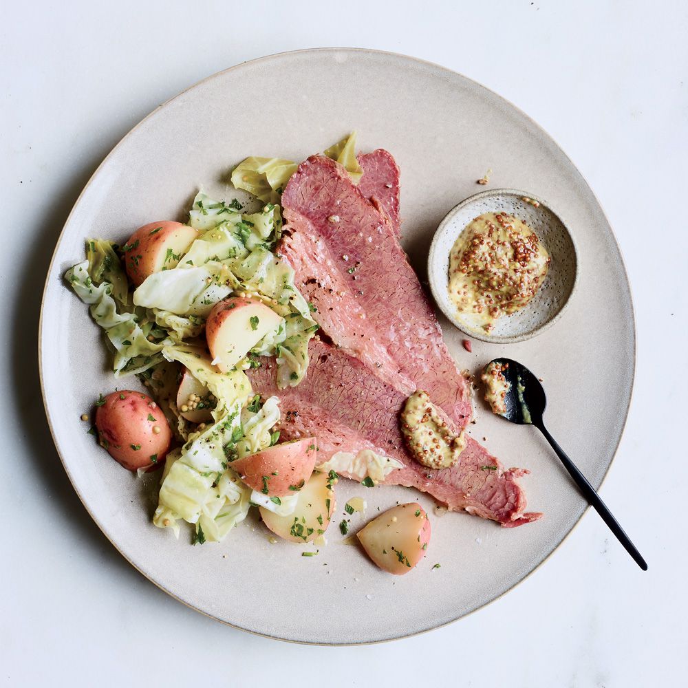 Corned Beef with Pickled Cabbage and Potato Salad