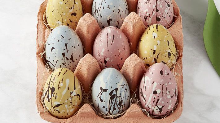 Williams Sonoma Speckled Chocolate Eggs in a Crate