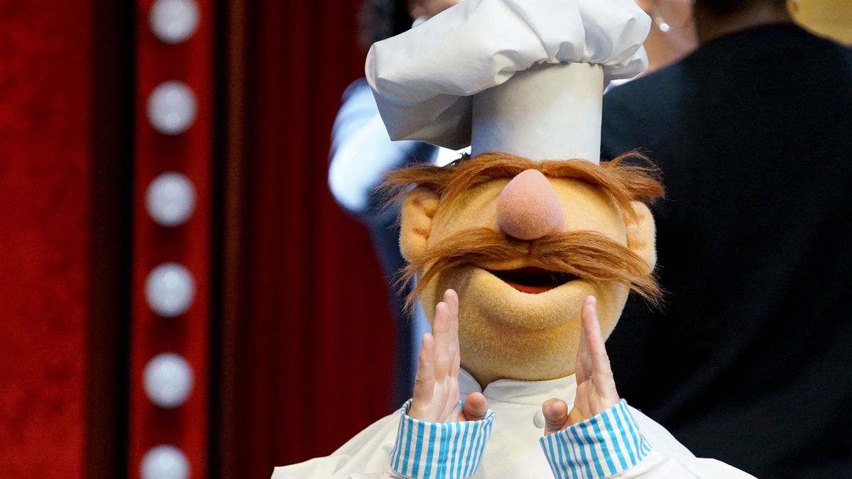 The Swedish Chef on the set of The Muppets