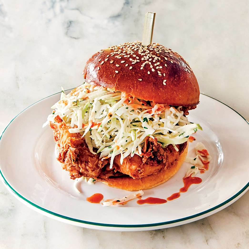 Fried Chicken Sandwiches with Hot Sauce Aioli