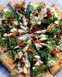 Grilled Flatbreads with Mushrooms, Ricotta and Herbs Recipe