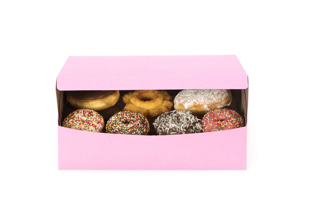Pink doughnut boxes