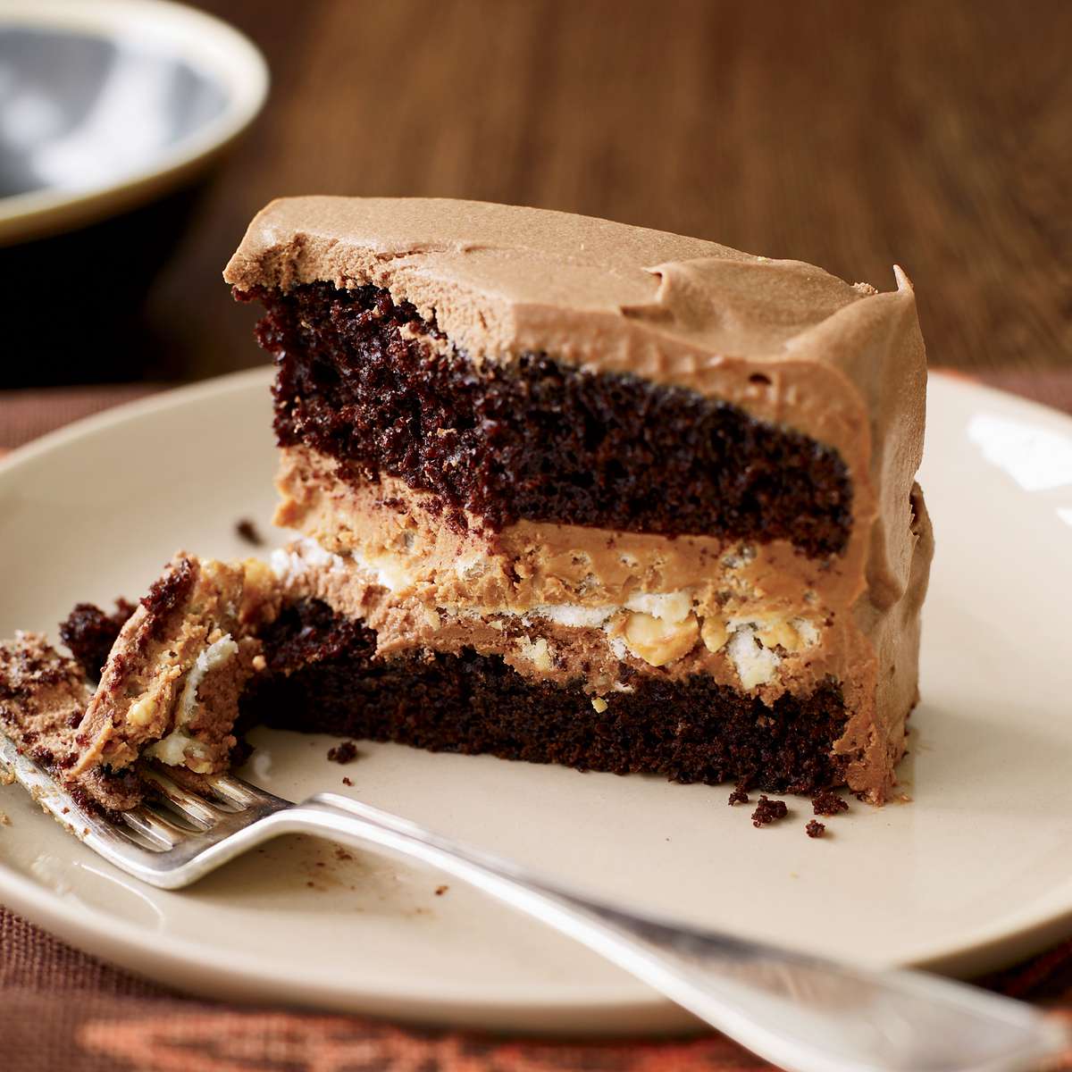 Crunchy Milk Chocolate-Peanut Butter Layer Cake Recipe - Nancy Olson | Food &amp; Wine